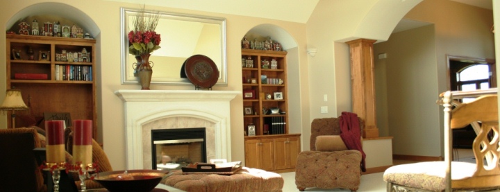 Living Room with Custom Built-ins
