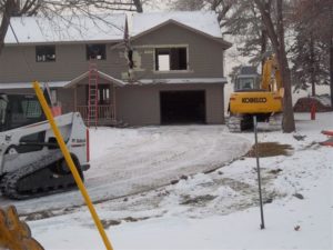 Great picture of the the project just before removal of the garage.